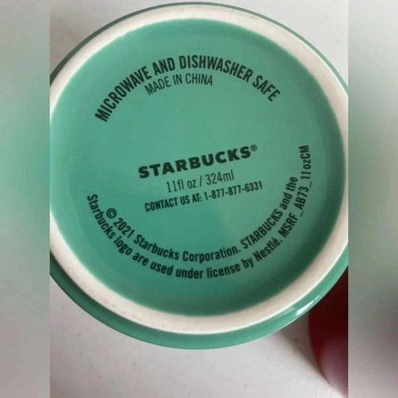 2021 Starbucks 11oz Siren Mermaid Mug Lot‎ of 3! Solid Turquoise Red Like New! - Picture 8 of 8
